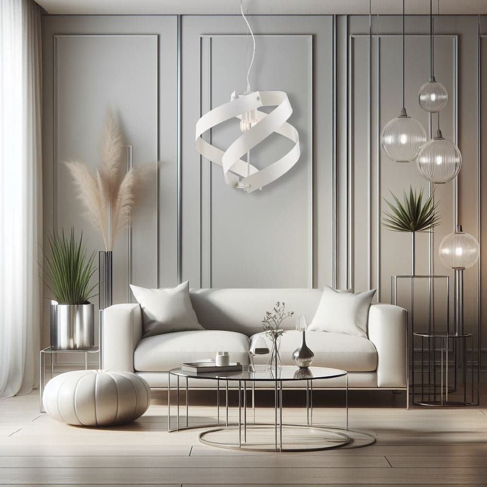 Lampadario a Sospensione in Metallo Verniciato, 2 luci, Circolare Sagomato 46W in Lampade a sospensione Danyx - Casoria, commercioVirtuoso.it