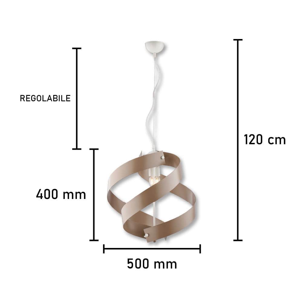 Lampadario a Sospensione in Metallo Verniciato, 2 luci, Circolare Sagomato 46W in Lampade a sospensione Danyx - Casoria, commercioVirtuoso.it