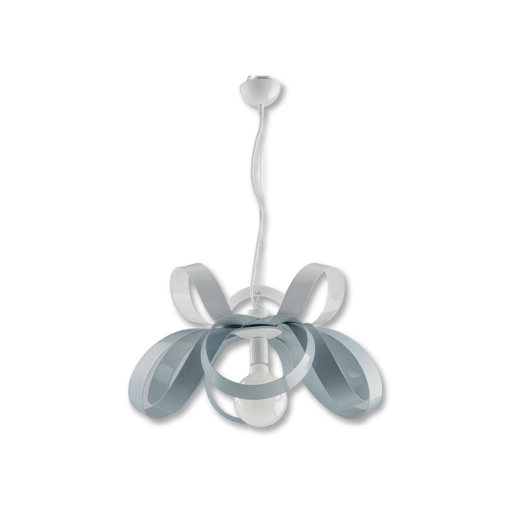 Lampadario Moderno 1 Luce Metallo Verniciato Curvato Bianco Grigio in Lampade a sospensione Danyx - Casoria, commercioVirtuoso.it