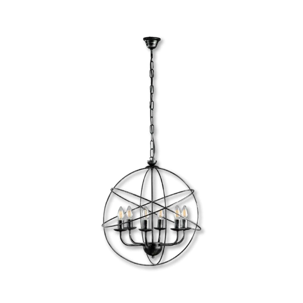 Lampadario Sospensione Metallo Circolare Samira 6 luci  E14 Nero/Oro in Lampade a sospensione Danyx - Casoria, commercioVirtuoso.it