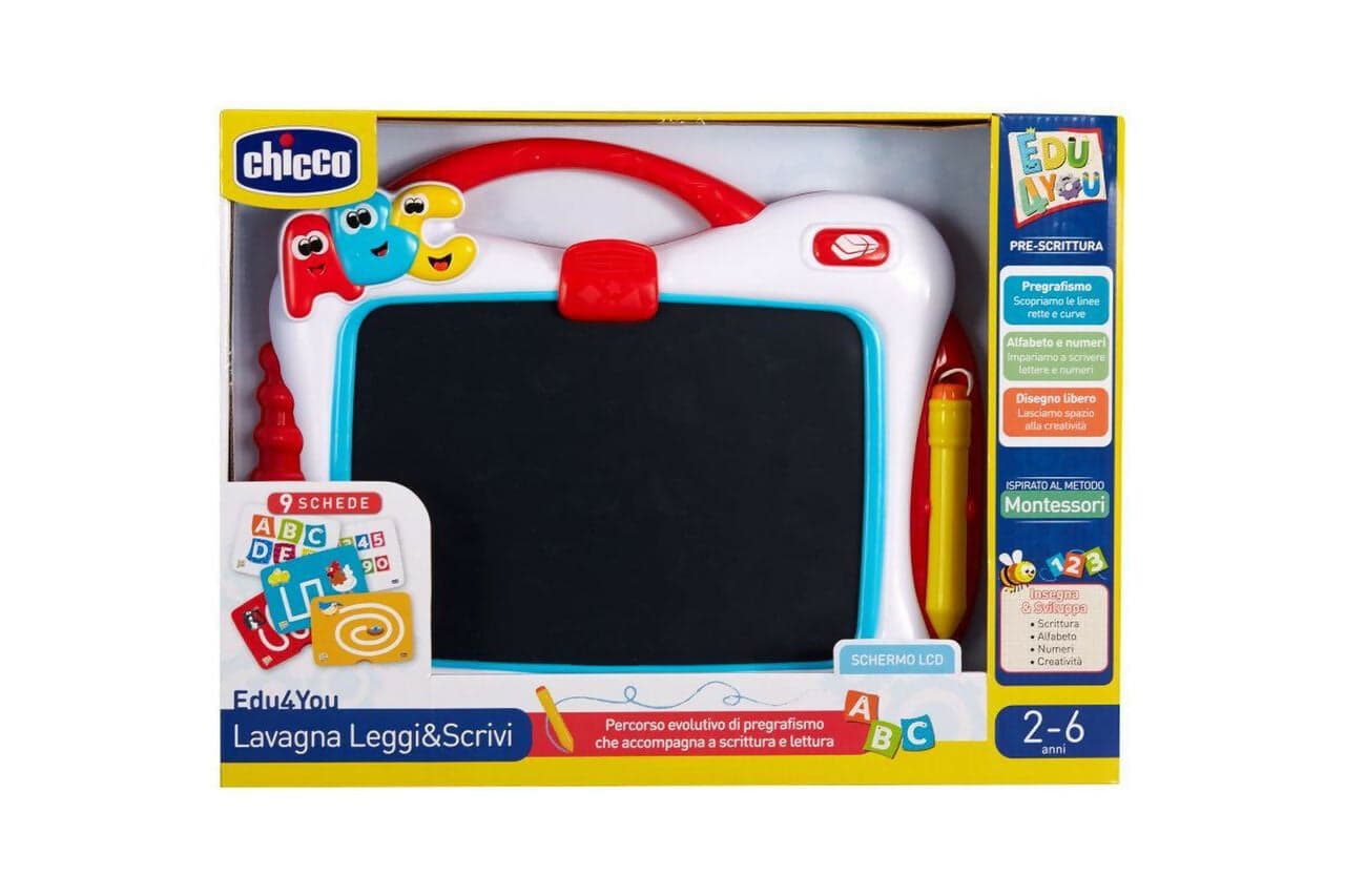 CHICCO Lavagna Leggi & Scrivi - Lavagna Cancellabile Bambini con Schermo LCD e Set di Carte, Esercizi di Pre-Scrittura e Disegno Libero, Ispirato al Metodo Montessori, Percorso educativo pregrafismo - Giochi Educativi in Giochi musicali Sanitaria Gioia del Bimbo - Villa San Giovanni, commercioVirtuoso.it