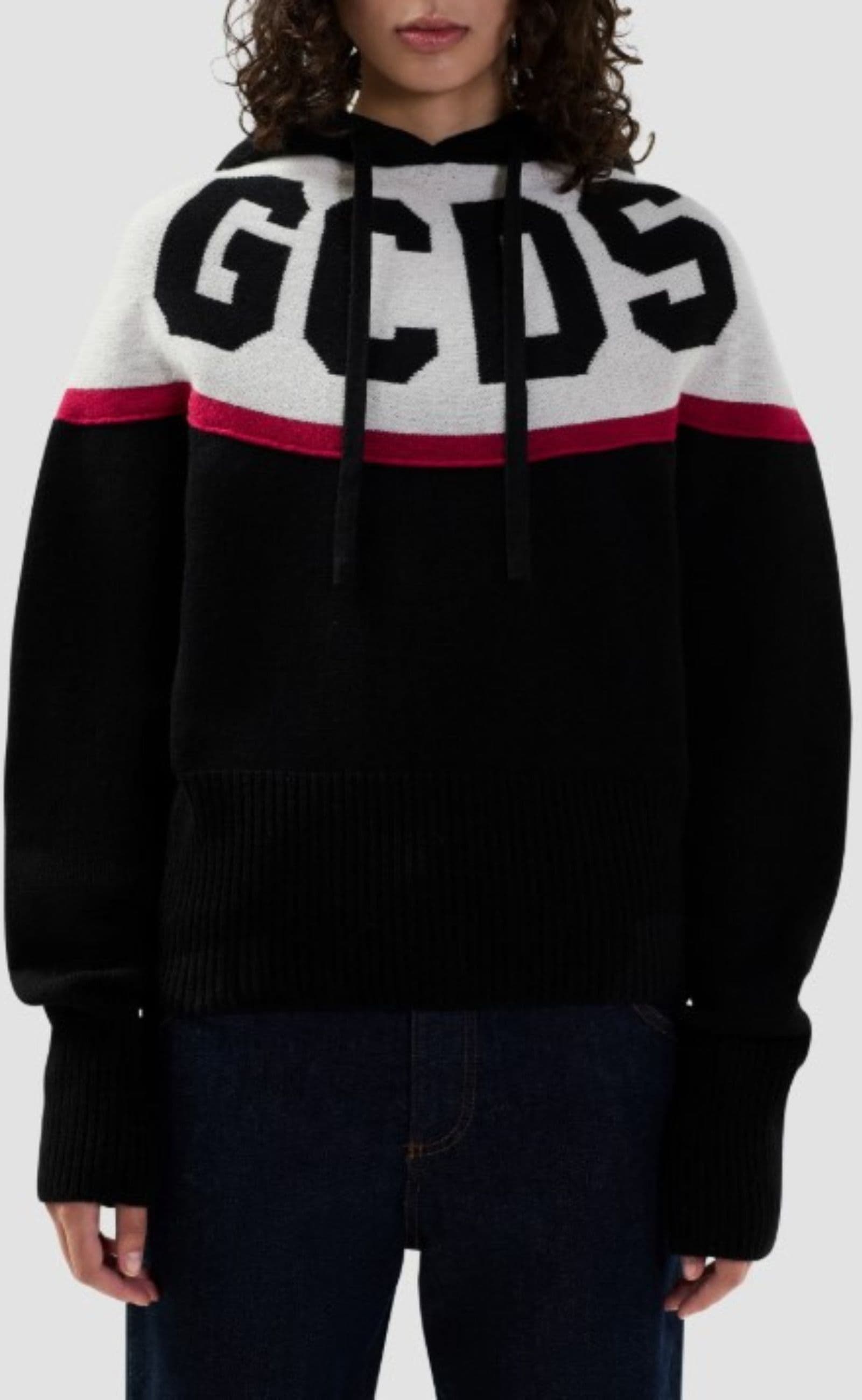 GCDS FELPA LOGO KNIT CROPPED HOODIE da donna in Felpe con cappuccio Drestige - Casamassima, commercioVirtuoso.it