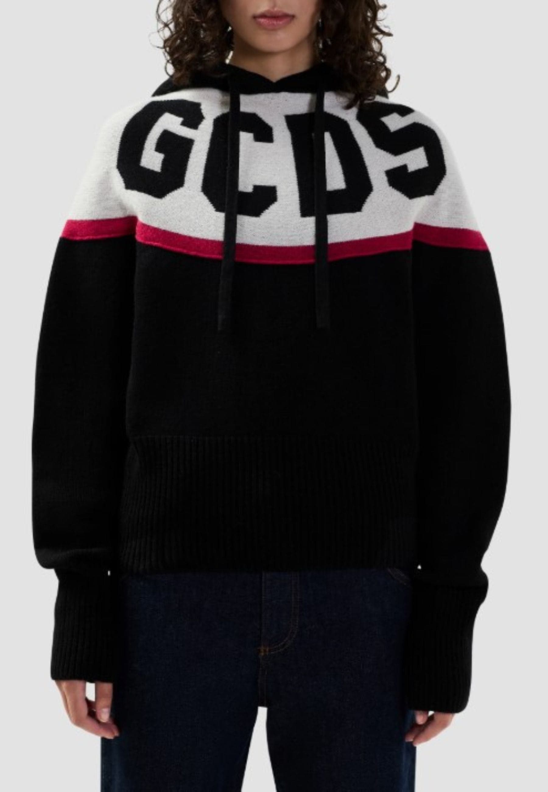 GCDS FELPA LOGO KNIT CROPPED HOODIE da donna in Felpe con cappuccio Drestige - Casamassima, commercioVirtuoso.it