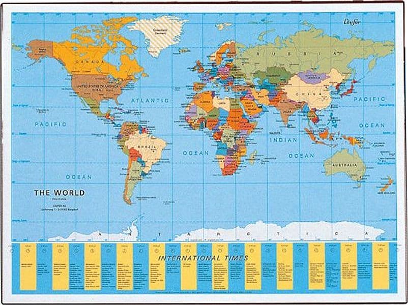 Sottomano GEOGRAPHIC Planisfero 40x53cm 45350 LAUFER