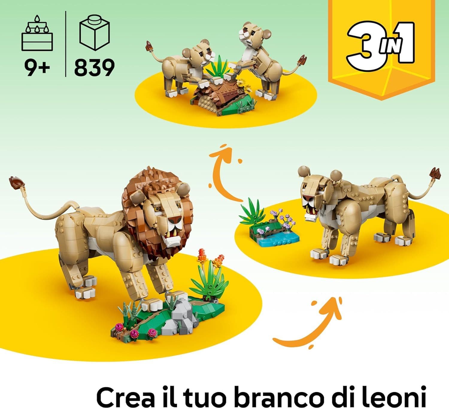 Lego Creator - Animali Selvatici: Leone Maestoso 3in1 - 31386 in prodotto Centro Bimbo - Siderno, commercioVirtuoso.it