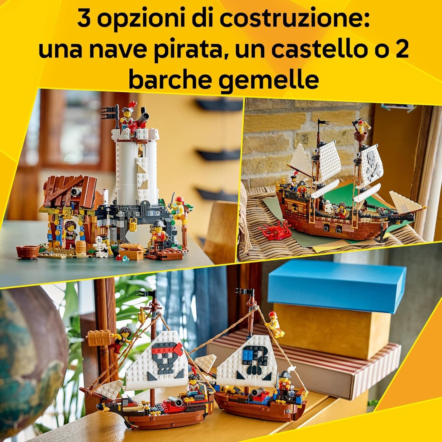Lego Creator - Iconica Nave da Pirata 3 in 1 - 31387 in prodotto Centro Bimbo - Siderno, commercioVirtuoso.it