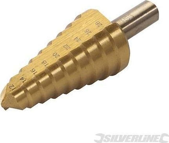 Fresa a gradino rivestita in titanio HSS per la perforazione varie misure silverline Silverline