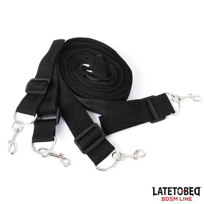 Bondage set Velvet manette cavigliere per il letto sistema contenimento regolabile nero in prodotto Erosdom - Palmi, commercioVirtuoso.it