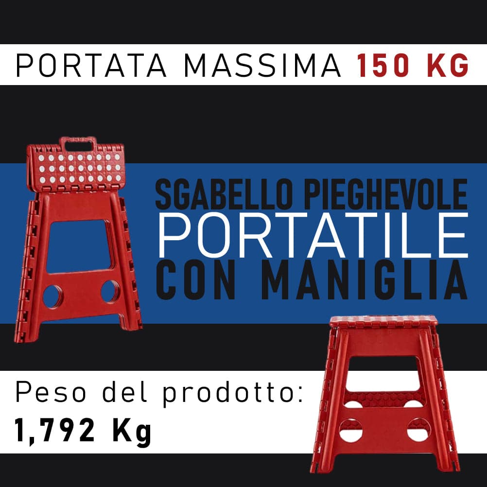 Sgabello Pieghevole Portatile Richiudibile Portata Max. 150 kg 39x30 H 40cm in Sgabelli Danyx - Casoria, commercioVirtuoso.it