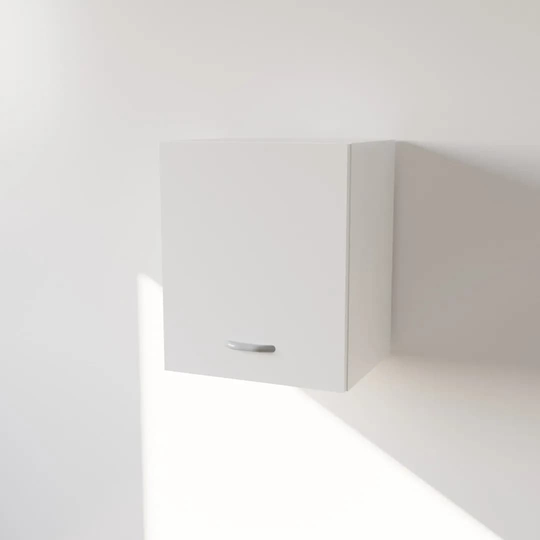 Pensile in Legno Nobilitato di Colore Bianco con un Anta altezza 48 cm in prodotto Calandrelli - Napoli, commercioVirtuoso.it