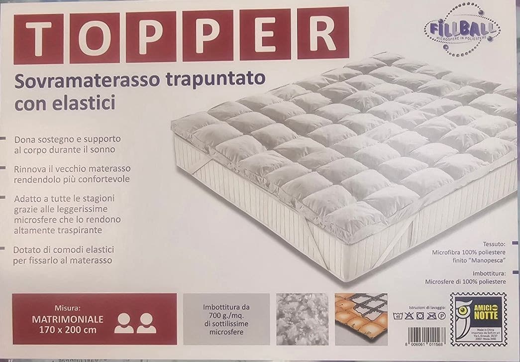 Topper Matrimoniale Soff.im cm.5 sfere microfibra Cm.170x200 in Coprimaterassi e protezioni Anastasi - Marsala, commercioVirtuoso.it
