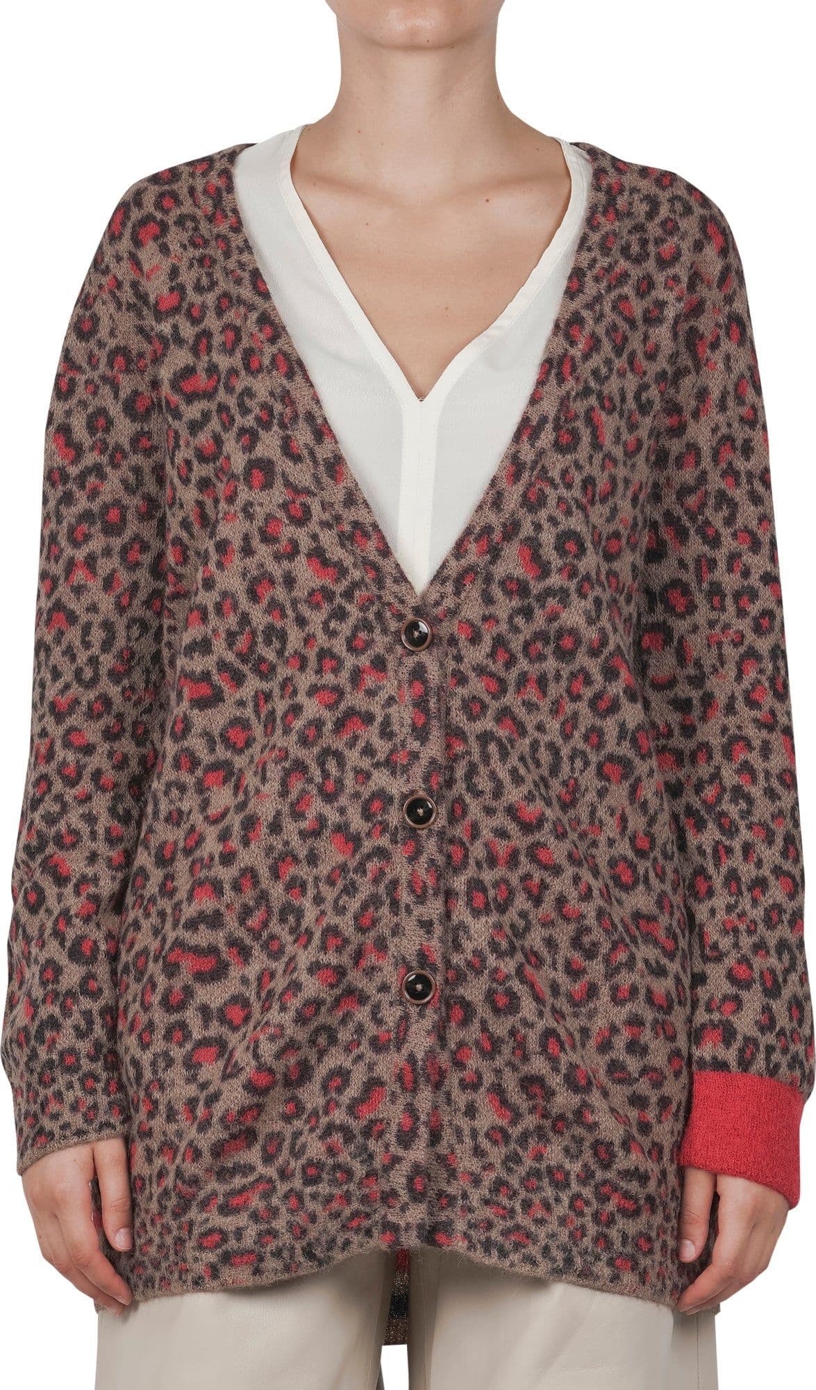 ALESSIA SANTI Alessia Santi - Cardigan - 460329 - Beige/Rosso da donna in Cardigan Drestige - Casamassima, commercioVirtuoso.it