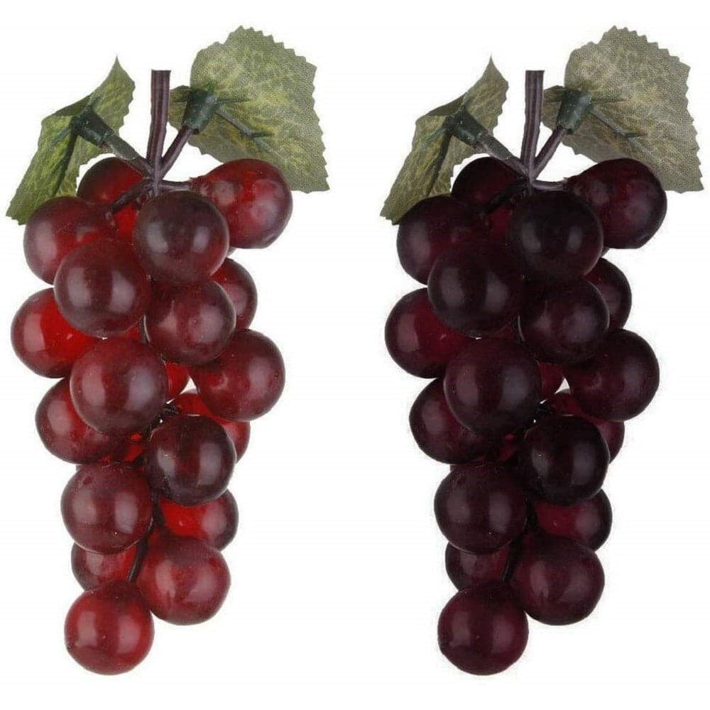 Set 6 Pz Grappolo Grappoli Uva 15cm Viola Realistici Frutta Finta Centrotavola