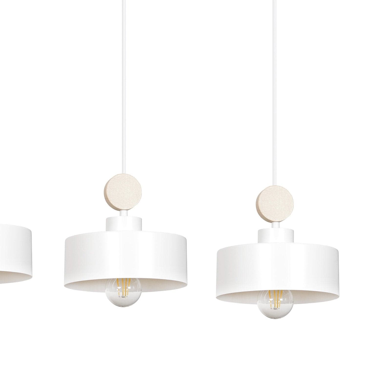 Lampadario 3 Luci Tuniso In Acciaio Bianco E Paralumi Con Legno Naturale in Lampadari LuceArt - Montecorvino Pugliano, commercioVirtuoso.it