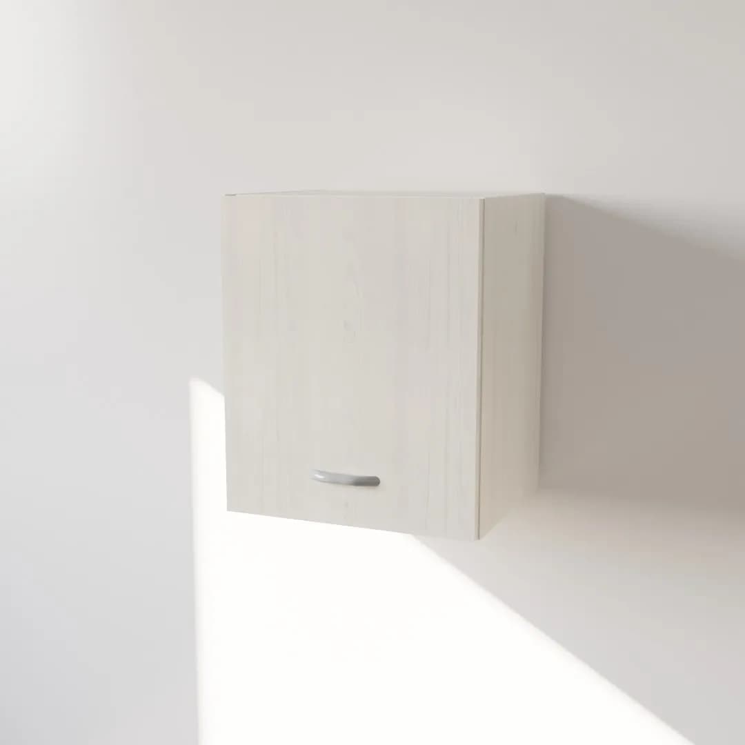 Pensile in Legno Nobilitato di Colore Larice Bianco con un Anta altezza 48 cm in prodotto Calandrelli - Napoli, commercioVirtuoso.it