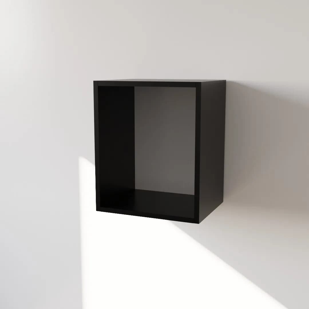 Pensile in Legno Nobilitato di Colore Nero con un Anta altezza 48 cm in prodotto Calandrelli - Napoli, commercioVirtuoso.it