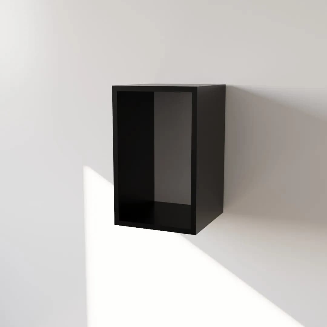 Pensile in Legno Nobilitato di Colore Nero con un Anta altezza 48 cm in prodotto Calandrelli - Napoli, commercioVirtuoso.it