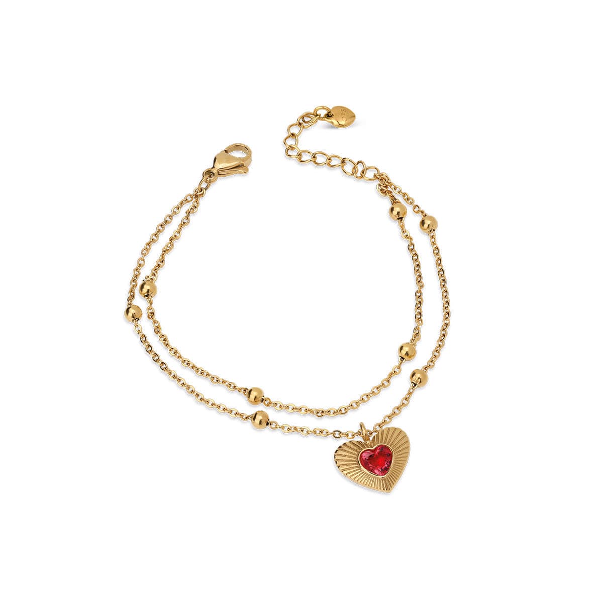 Ops Objects - Bracciale pendente cuore con pietra BELOVED