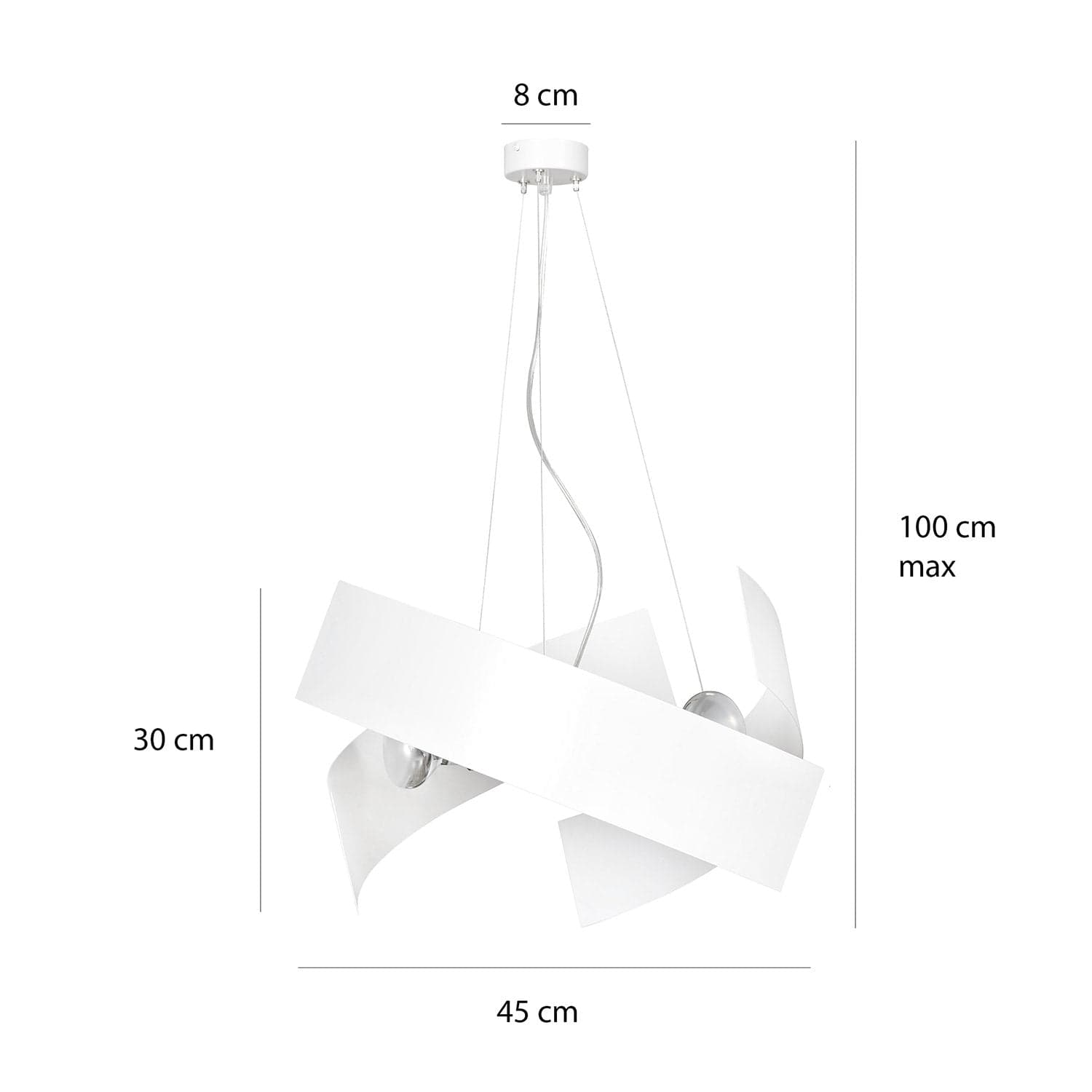 Sospensione Moderna 1 Luce Modo In Fasce Di Acciaio Bianco in Lampade a sospensione LuceArt - Montecorvino Pugliano, commercioVirtuoso.it