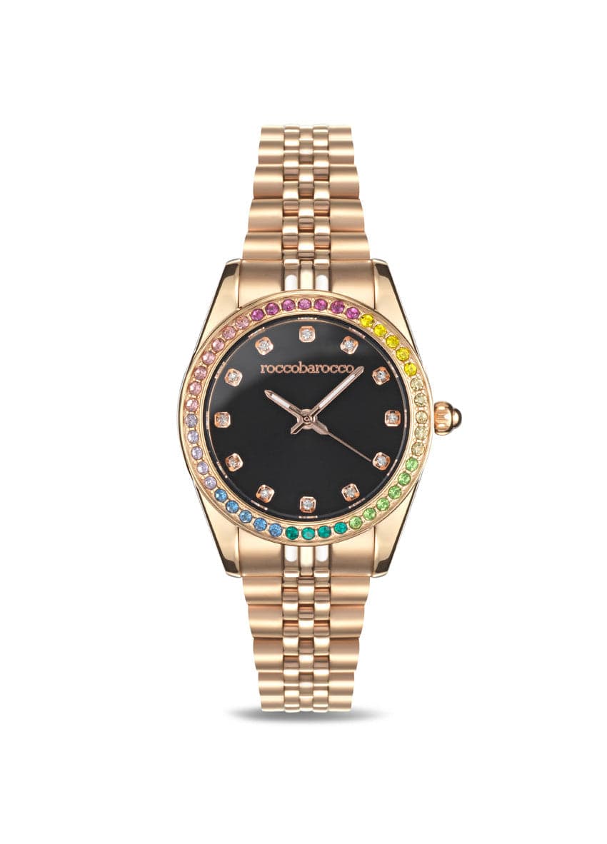 Roccobarocco   Orologio -  Just –  Donna Acciaio Oro Rosa Nero