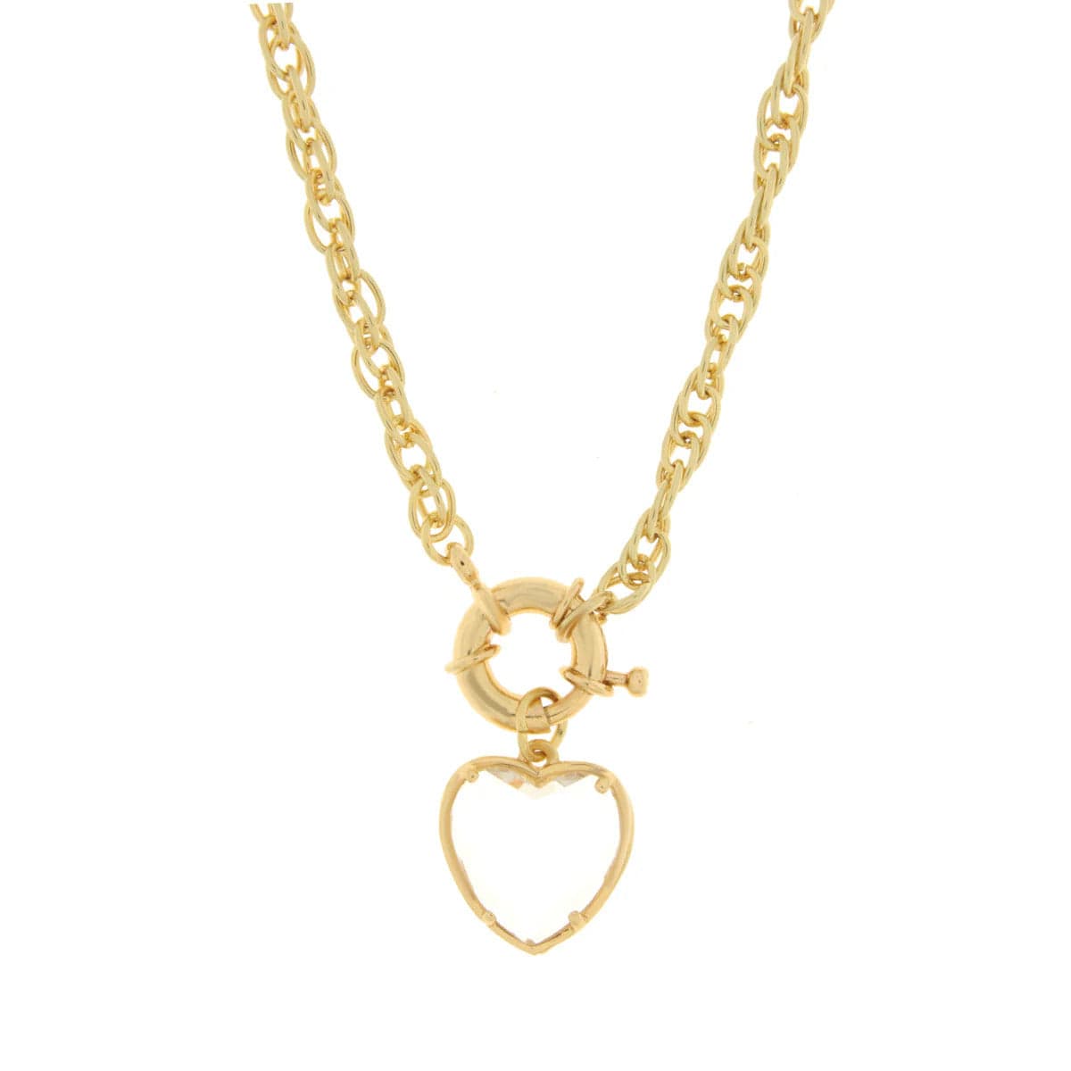 BYSIMON - Collana in Metallo con cuore bianco in Collane Alba Gioielli - Casoria, commercioVirtuoso.it