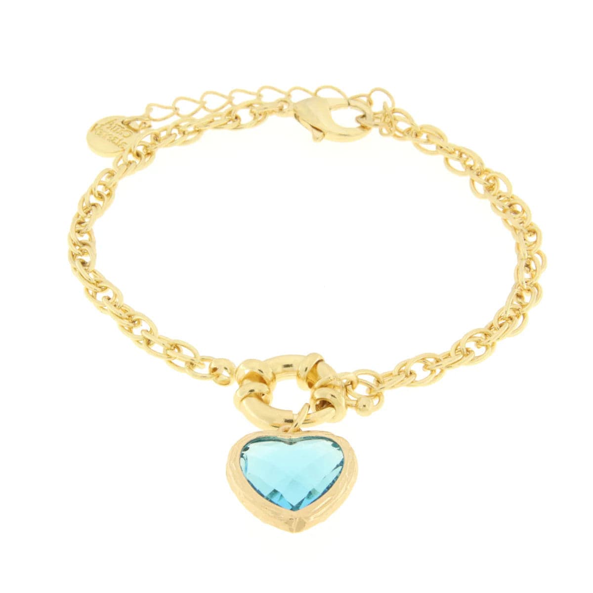 BYSIMON - Bracciale in Metallo con cuore azzurro in Bracciali Alba Gioielli - Casoria, commercioVirtuoso.it