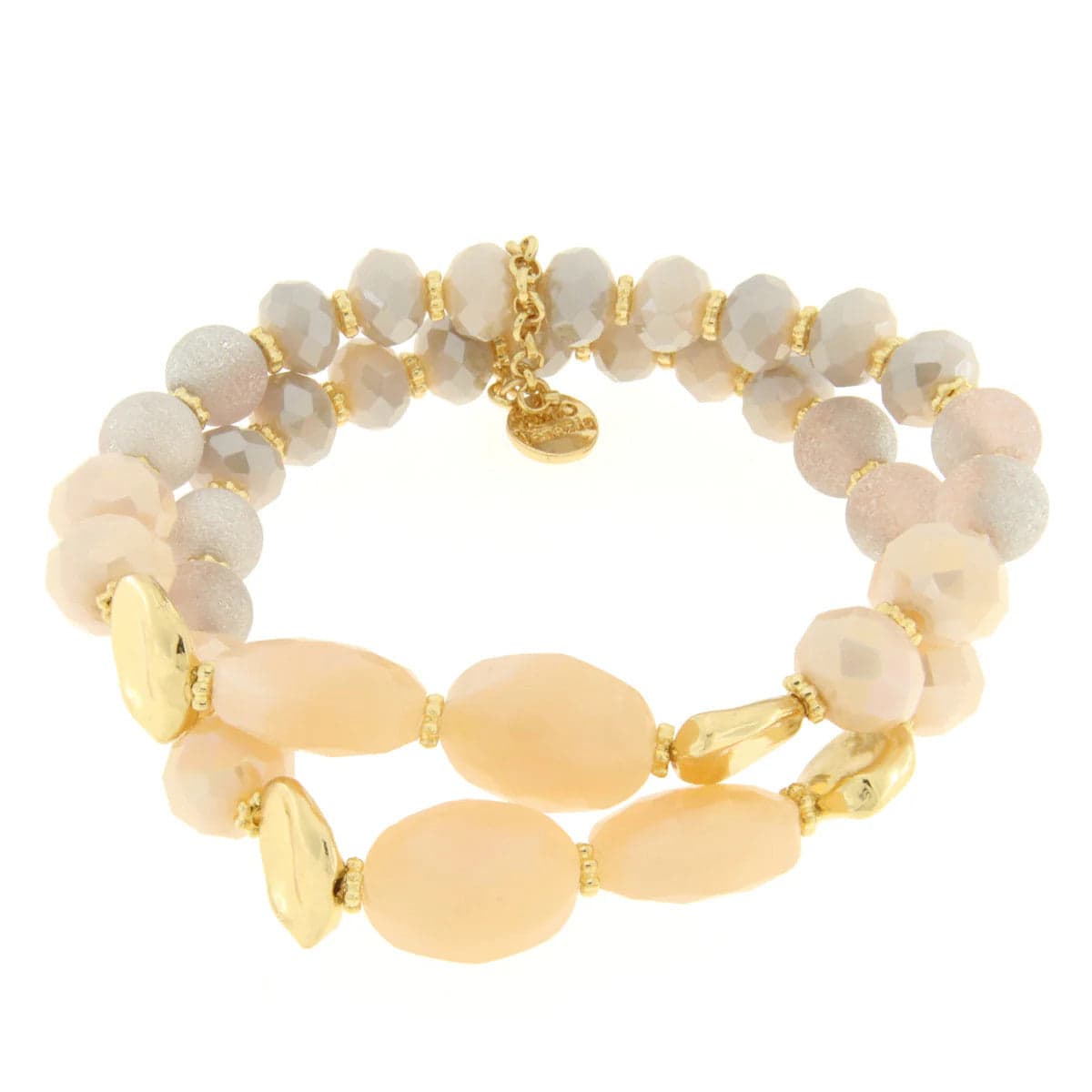 BYSIMON - Bracciale in Metallo multifilo con pietre nelle sfumature del rosa in Bracciali Alba Gioielli - Casoria, commercioVirtuoso.it