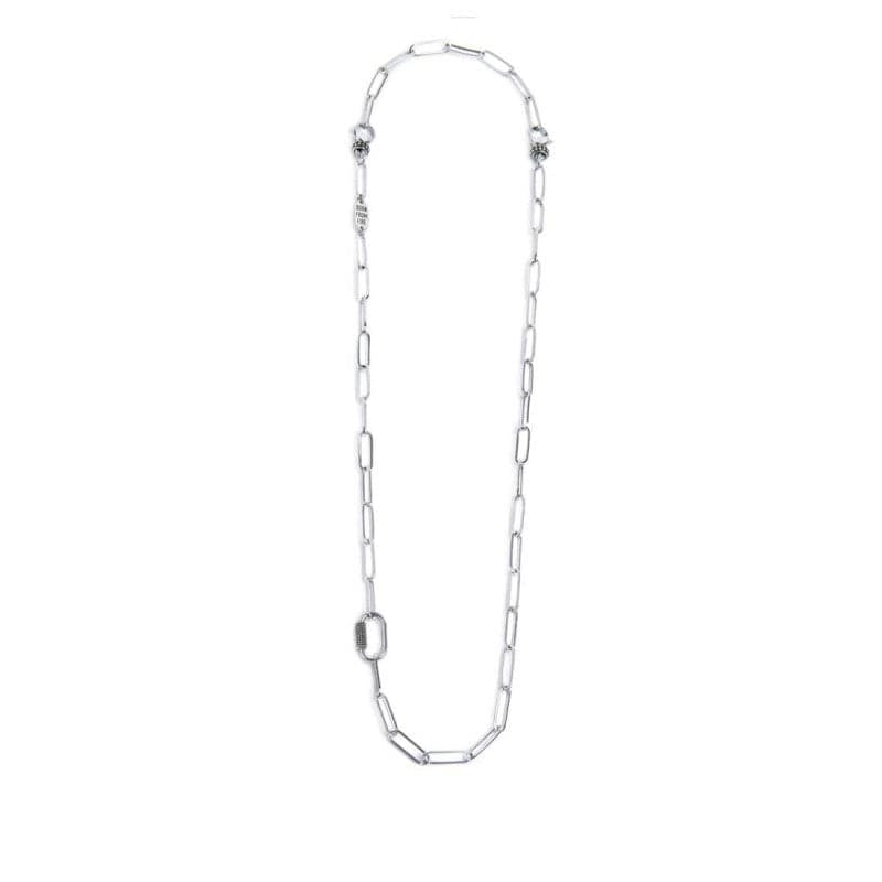 Marlù Collana catena maglia larga diamantata con elemento ovale al centro in black oil in Collane Alba Gioielli - Casoria, commercioVirtuoso.it
