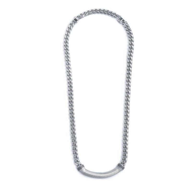 Marlù   Collana catena cuban con catena snake piatta centrale in Collane Alba Gioielli - Casoria, commercioVirtuoso.it