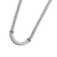 Marlù   Collana catena cuban con catena snake piatta centrale in Collane Alba Gioielli - Casoria, commercioVirtuoso.it