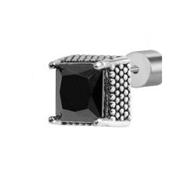 Marlù   Orecchino a lobo con zircone nero quadrato 0,7mm in Orecchini Alba Gioielli - Casoria, commercioVirtuoso.it