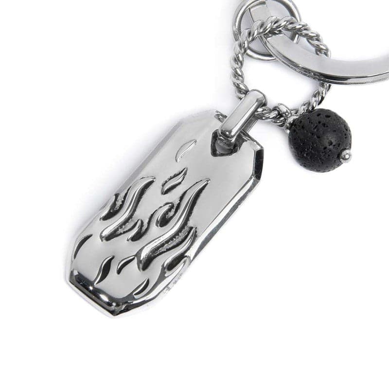Marlù   Portachiavi con fiamme e pendente con pietra lavica in Donna Alba Gioielli - Casoria, commercioVirtuoso.it