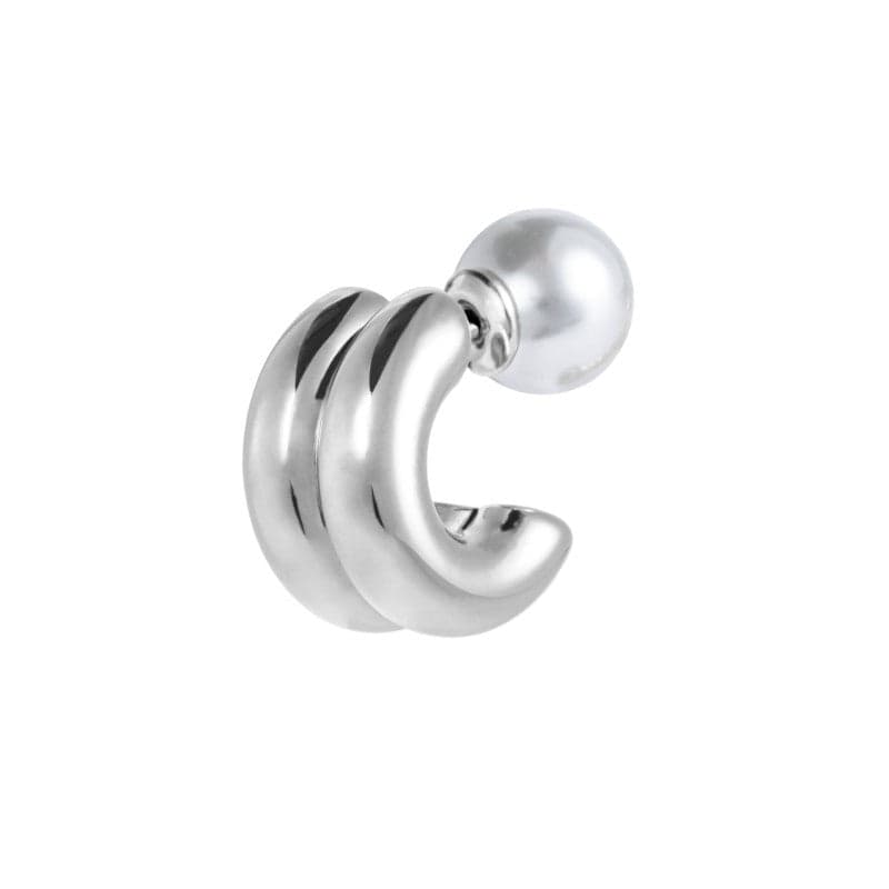 Marlù   Orecchino a lobo a cerchietto doppio 1,5cm con chiusura perla in Orecchini Alba Gioielli - Casoria, commercioVirtuoso.it