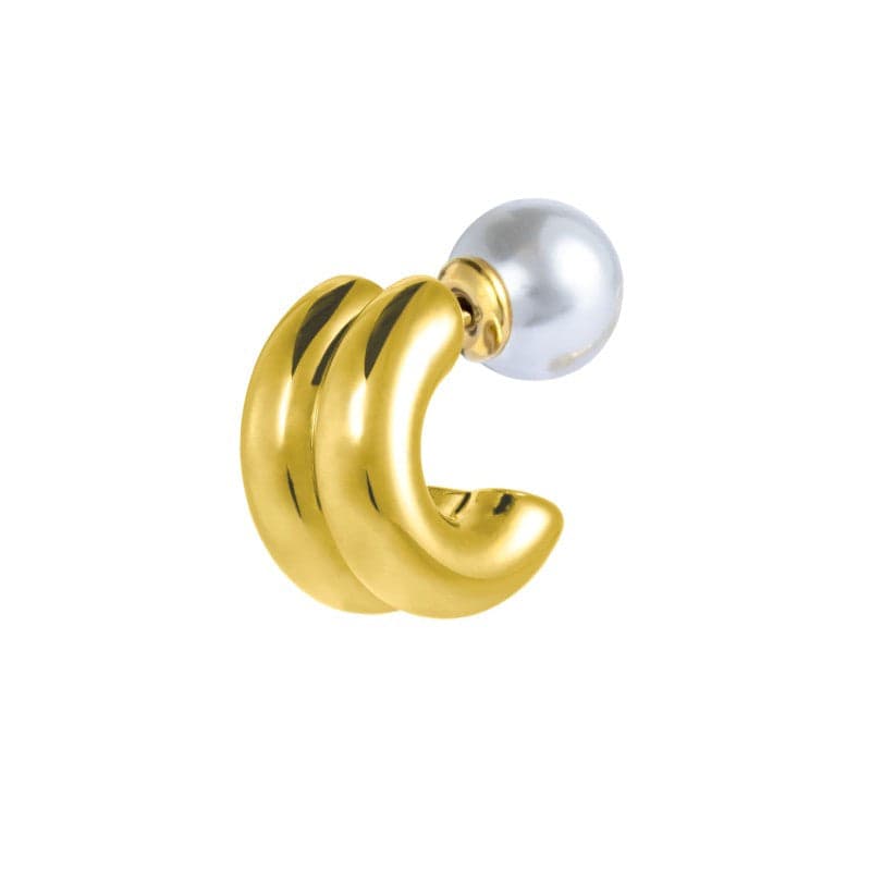 Marlù   Orecchino a lobo a cerchietto doppio 1,5cm con chiusura perla in Orecchini Alba Gioielli - Casoria, commercioVirtuoso.it