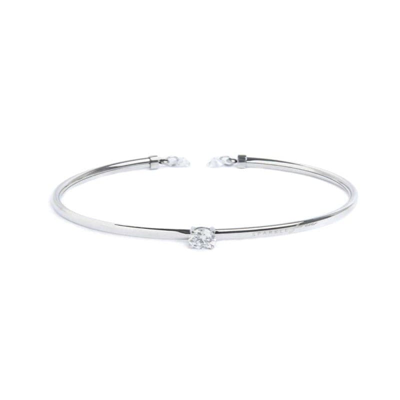 Marlù    Bracciale rigido con zircone 5,25mm centrale e zirconi alle estremità