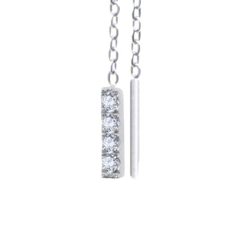 Marlù Orecchino pendente catena cutting cross e pendente con zirconi in Orecchini Alba Gioielli - Casoria, commercioVirtuoso.it