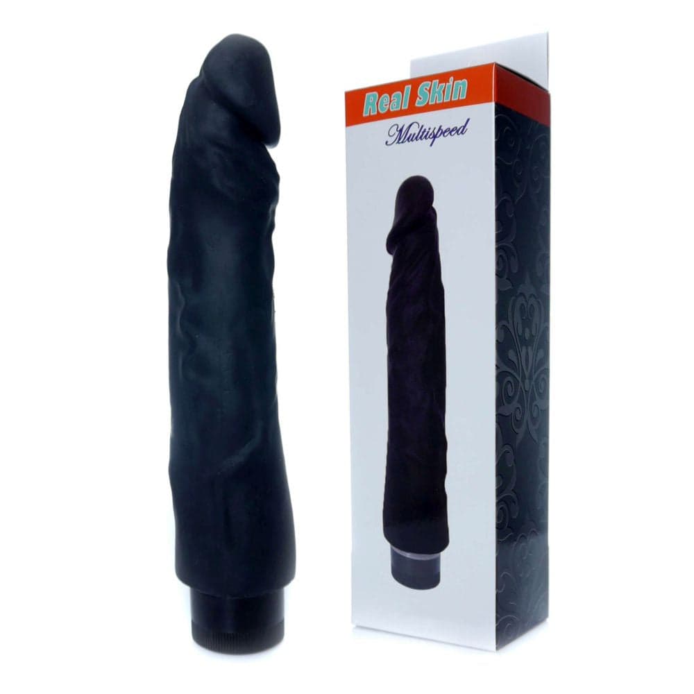 VIBRATORE FALLO REALISTICO VIBRANTE ECONOMICO MORBIDO NERO CM 22,5 X 4 in Vibratori realistici Kondorama - Martinsicuro, commercioVirtuoso.it