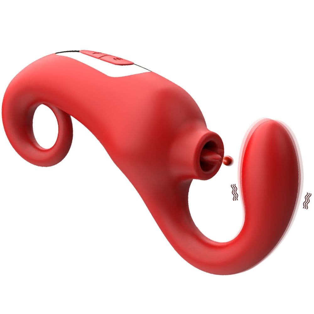 Stimolatore vaginale vibratore clitorideo in silicone ricaricabile USB con lingua in Succhia clitoride Kondorama - Martinsicuro, commercioVirtuoso.it