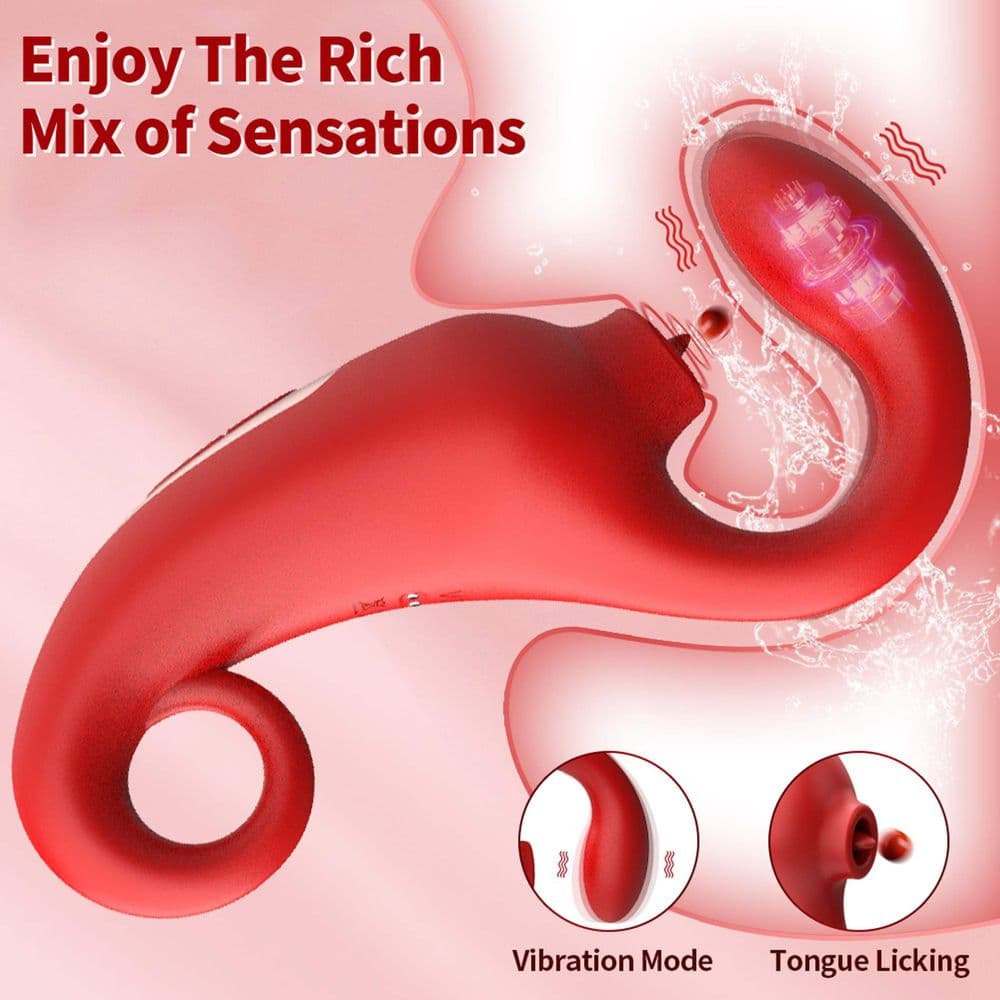 Stimolatore vaginale vibratore clitorideo in silicone ricaricabile USB con lingua in Succhia clitoride Kondorama - Martinsicuro, commercioVirtuoso.it
