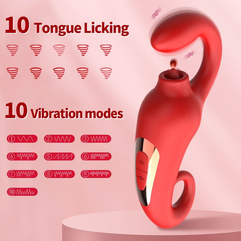 Stimolatore vaginale vibratore clitorideo in silicone ricaricabile USB con lingua in Succhia clitoride Kondorama - Martinsicuro, commercioVirtuoso.it