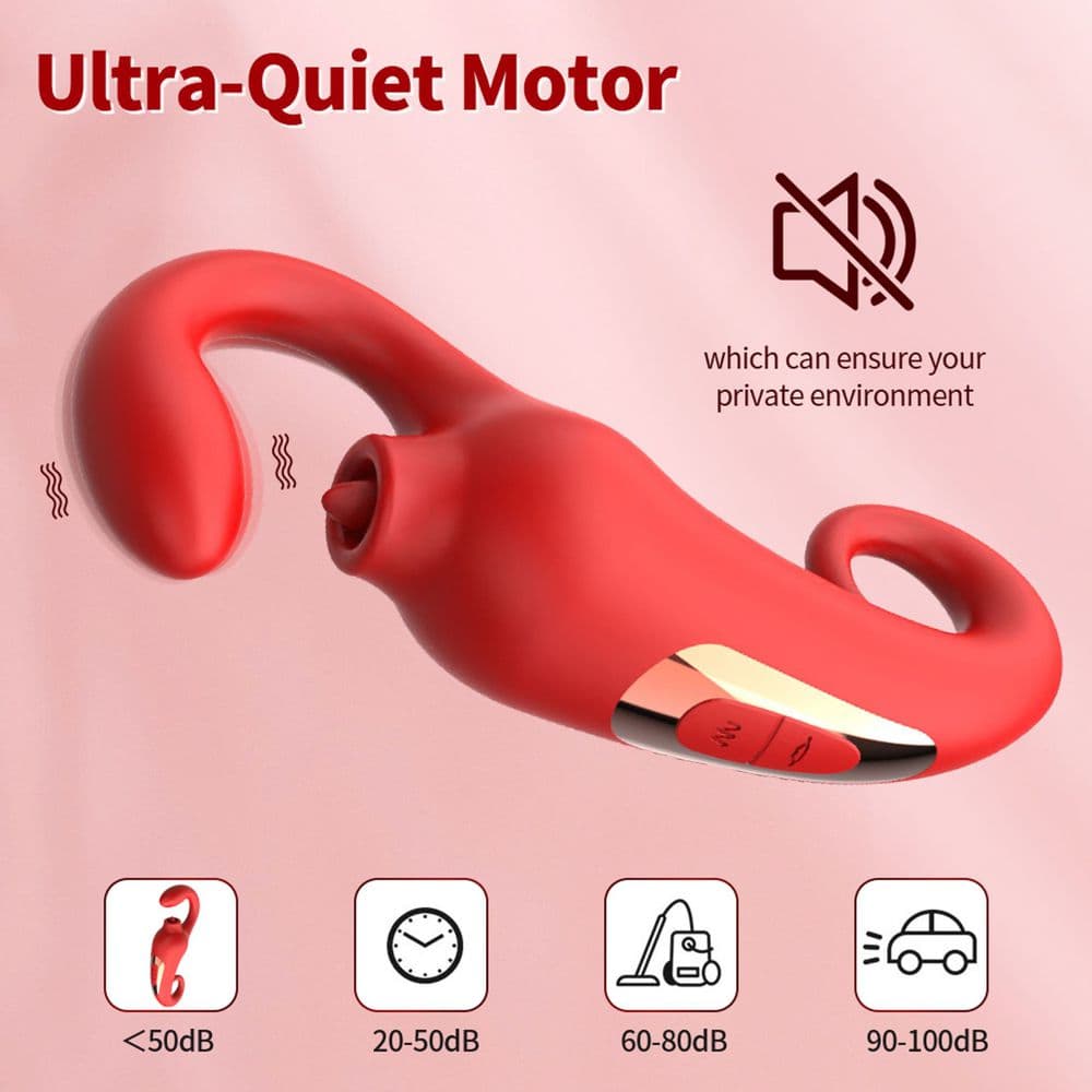 Stimolatore vaginale vibratore clitorideo in silicone ricaricabile USB con lingua in Succhia clitoride Kondorama - Martinsicuro, commercioVirtuoso.it