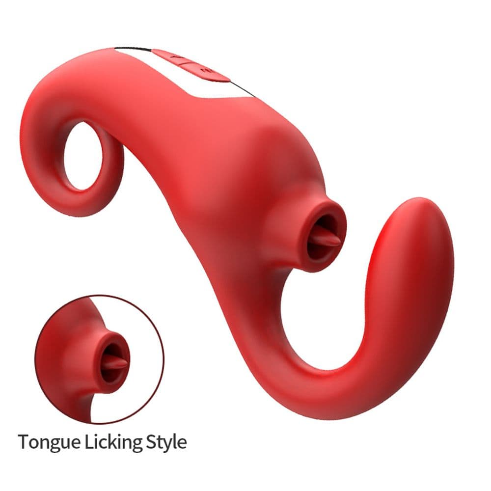 Stimolatore vaginale vibratore clitorideo in silicone ricaricabile USB con lingua in Succhia clitoride Kondorama - Martinsicuro, commercioVirtuoso.it