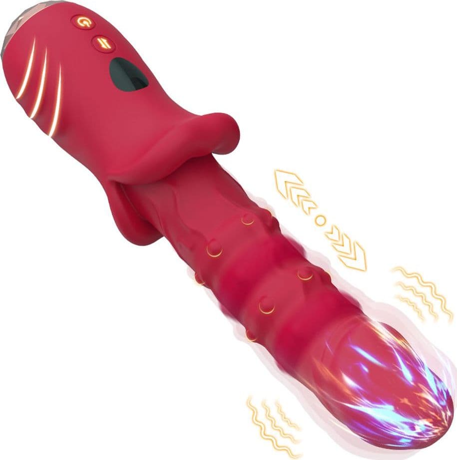 Vibratore realistico di design per il punto G silenzioso in silicone rosso ricaricabile USB in Vibratori Rabbit Kondorama - Martinsicuro, commercioVirtuoso.it