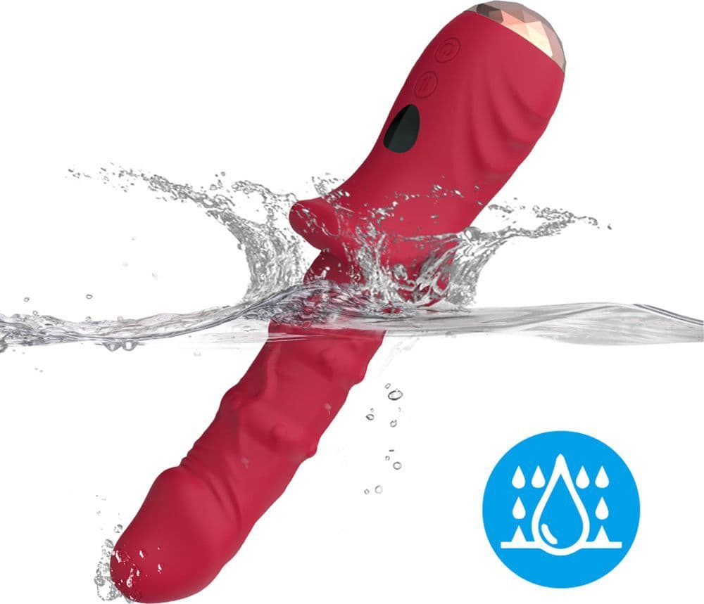 Vibratore realistico di design per il punto G silenzioso in silicone rosso ricaricabile USB in Vibratori Rabbit Kondorama - Martinsicuro, commercioVirtuoso.it
