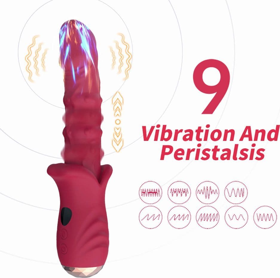 Vibratore realistico di design per il punto G silenzioso in silicone rosso ricaricabile USB in Vibratori Rabbit Kondorama - Martinsicuro, commercioVirtuoso.it