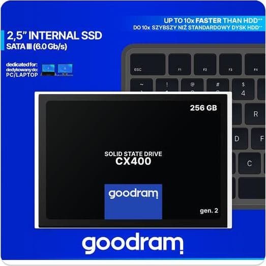Goodram cx400 gen.2 256 gb 2.5\" serial ata iii 3d tlc nand - SSDPR-CX400-256