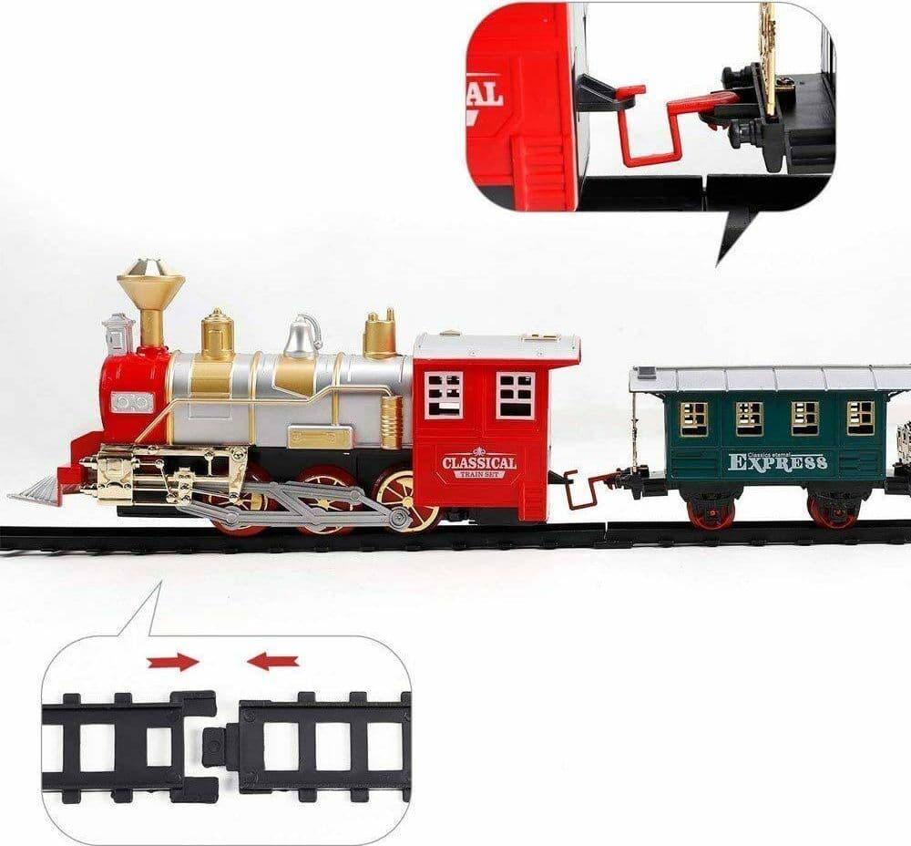 PISTA TRENINO GIOCATTOLO BAMBINI TRENO LOCOMOTIVA CON FUMO LUCE SUONI E 2 VAGONI in Treni e set completi Trade Shop italia - Napoli, commercioVirtuoso.it