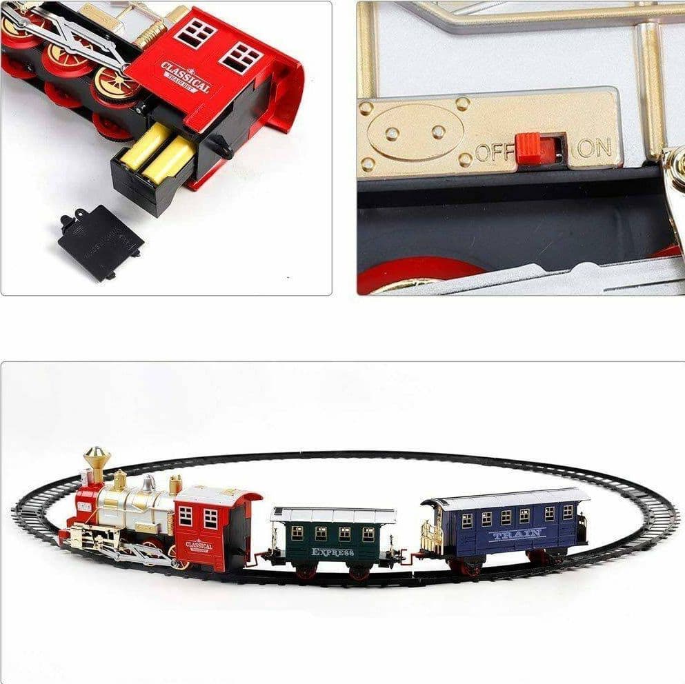 PISTA TRENINO GIOCATTOLO BAMBINI TRENO LOCOMOTIVA CON FUMO LUCE SUONI E 2 VAGONI in Treni e set completi Trade Shop italia - Napoli, commercioVirtuoso.it