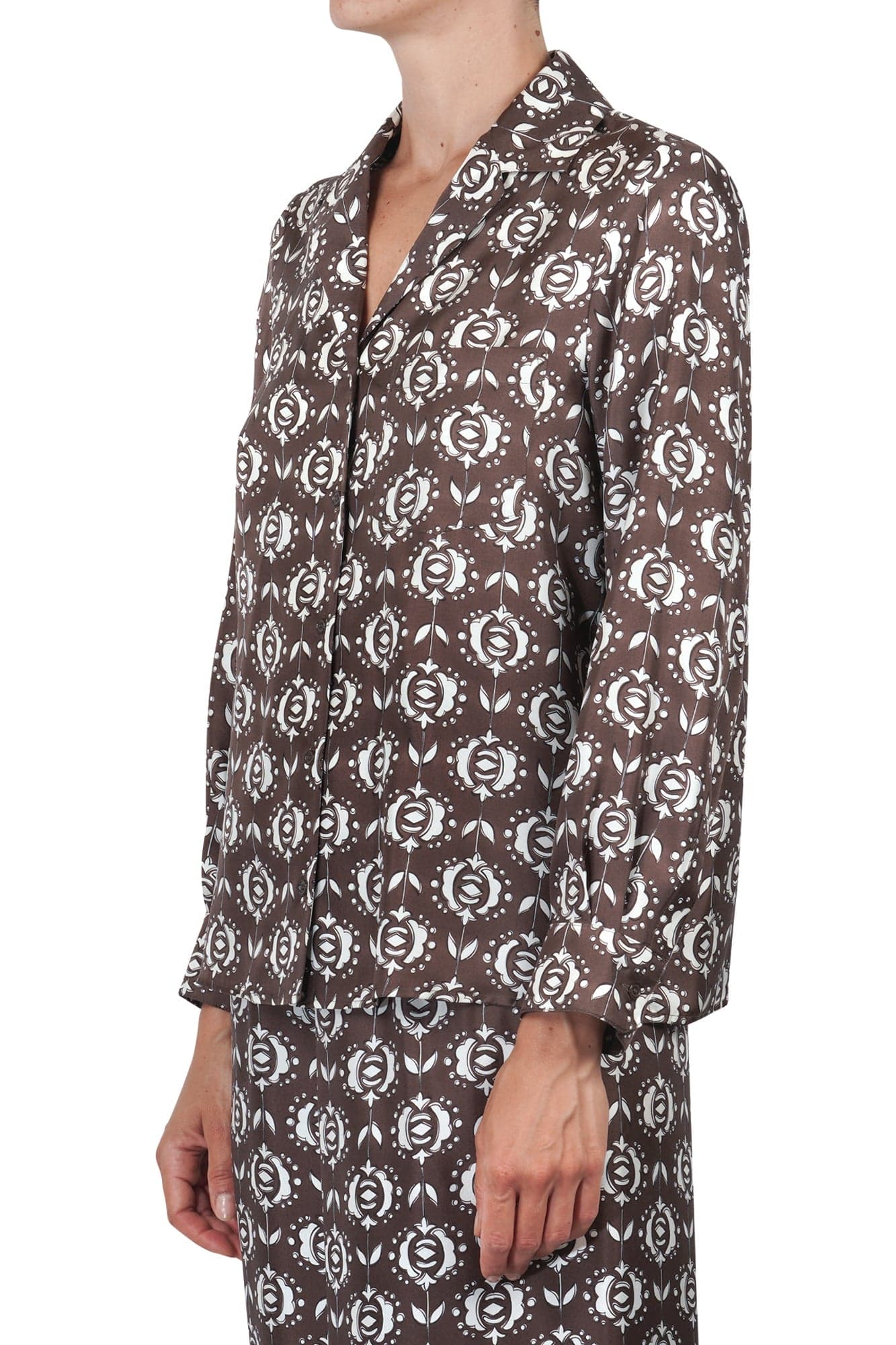 WEEKEND MAXMARA Weekend MaxMara - Camicia - 460886 - Marrone/Bianco da donna in Bluse e camicie Drestige - Casamassima, commercioVirtuoso.it