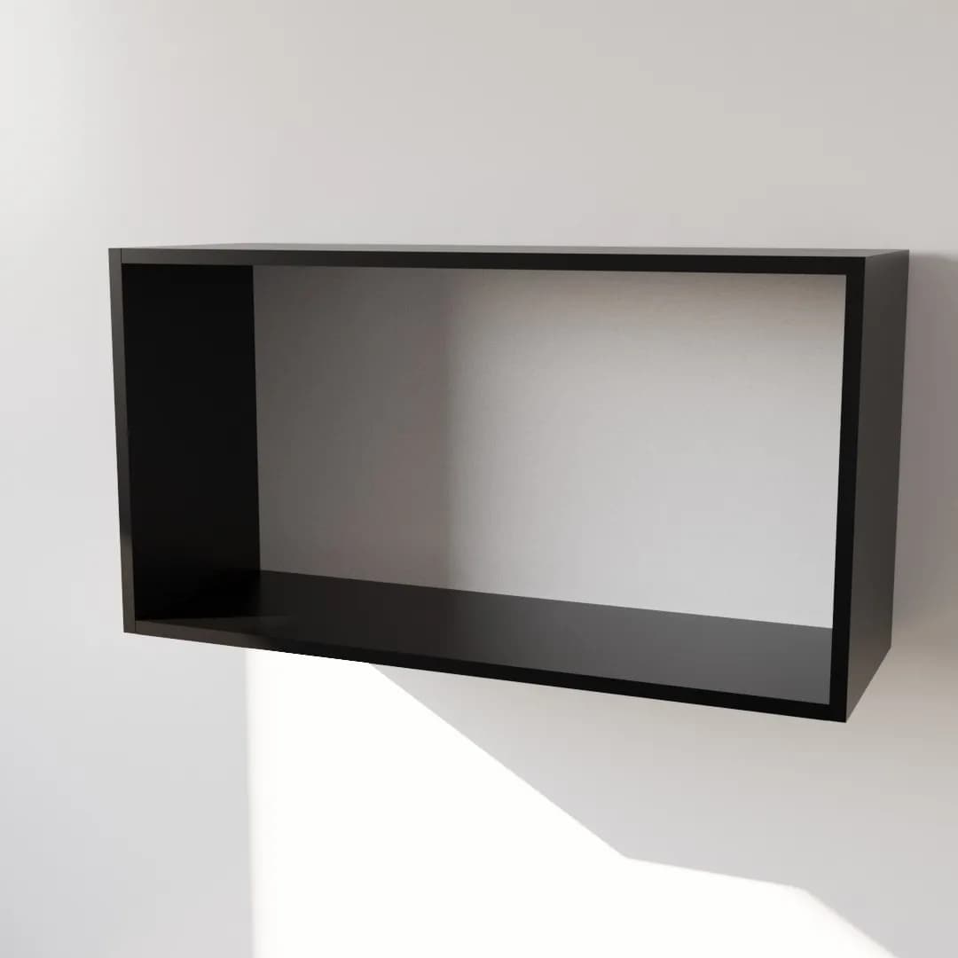 Pensile in Legno Nobilitato di Colore Nero con Ante altezza 48 cm in prodotto Calandrelli - Napoli, commercioVirtuoso.it